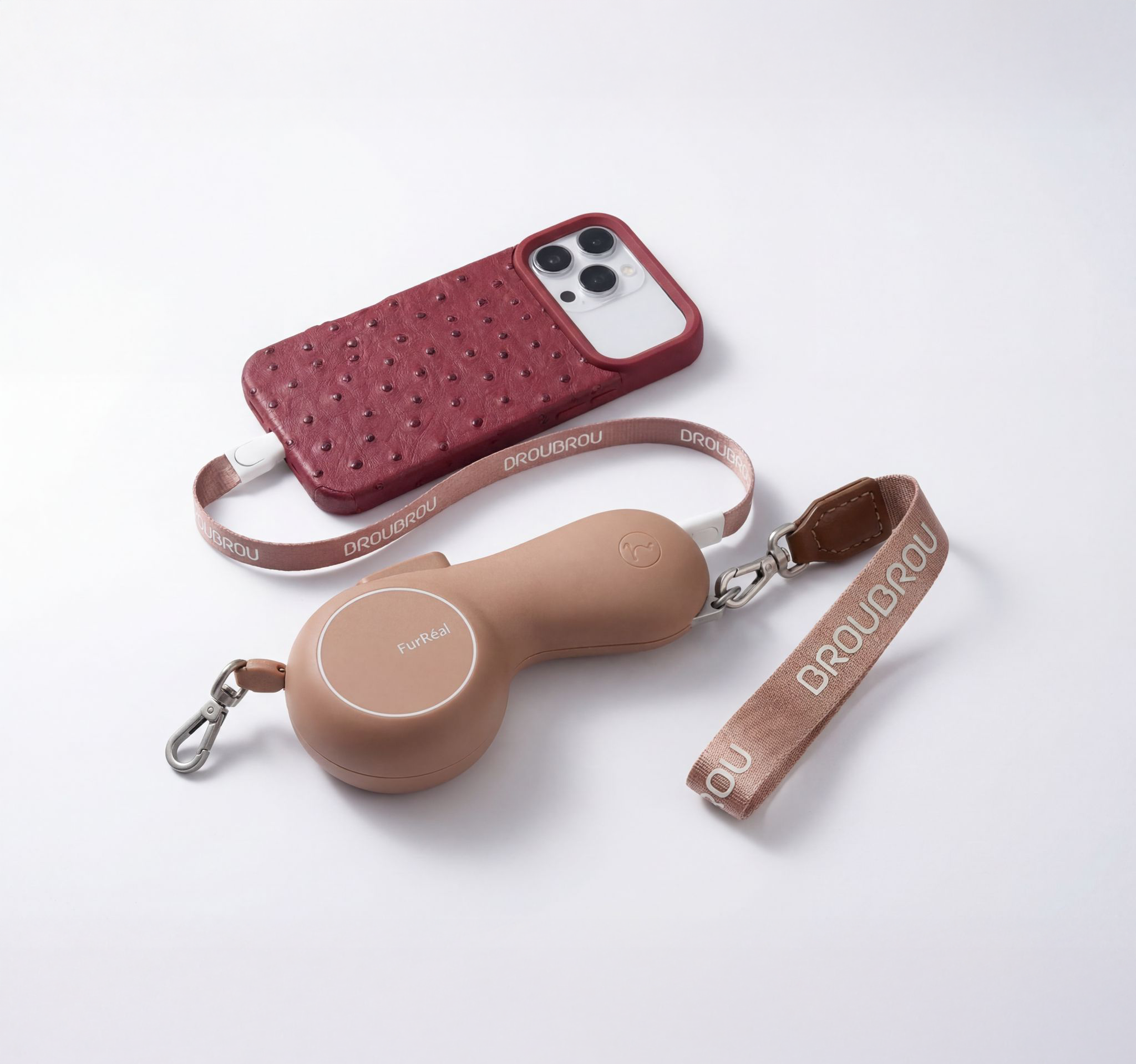 Smarte Rollleine mit beheiztem Griff und 4800-mAh-Powerbank für Hunde und Katzen - FurReal X BRAUBRAU