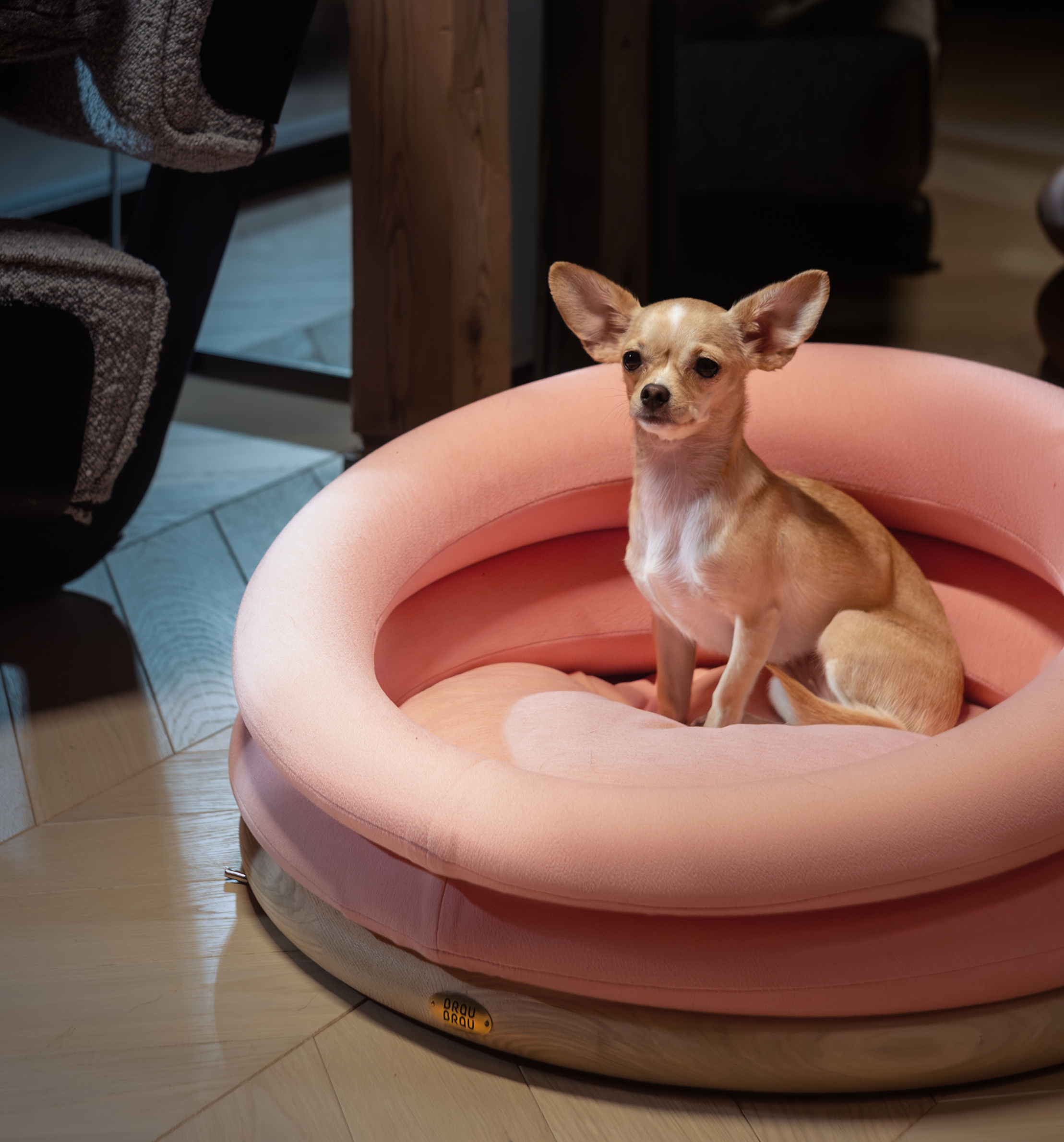 Premium-Sofa Round Pink Pet Nest - BRAUBRAU für Haustiere (Hunde und Katzen)