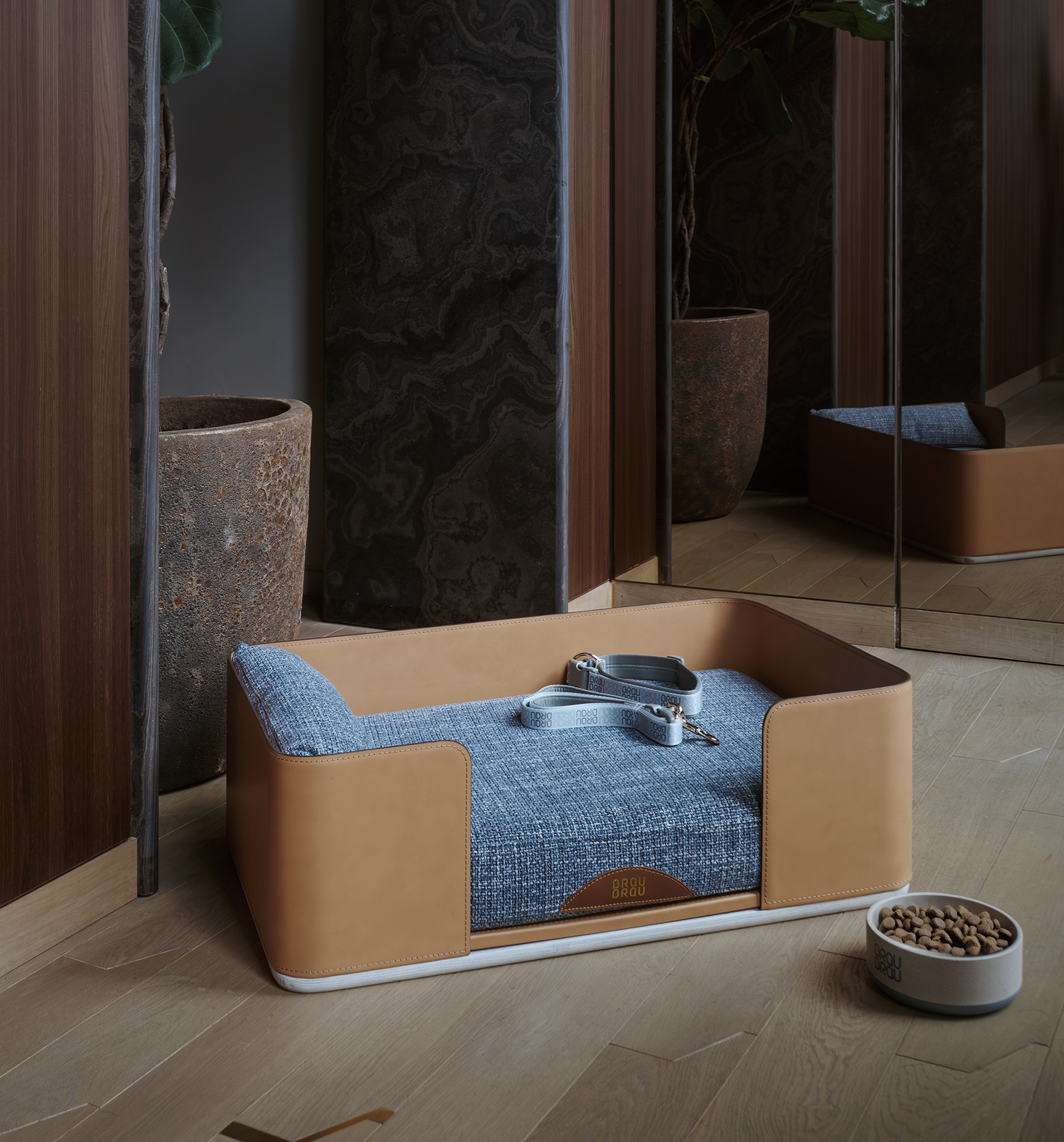 Canapea Premium din Piele Saddle leather Pet Bed - BRAUBRAU pentru Animale de Companie (Câini și Pisici) ⁠⁠