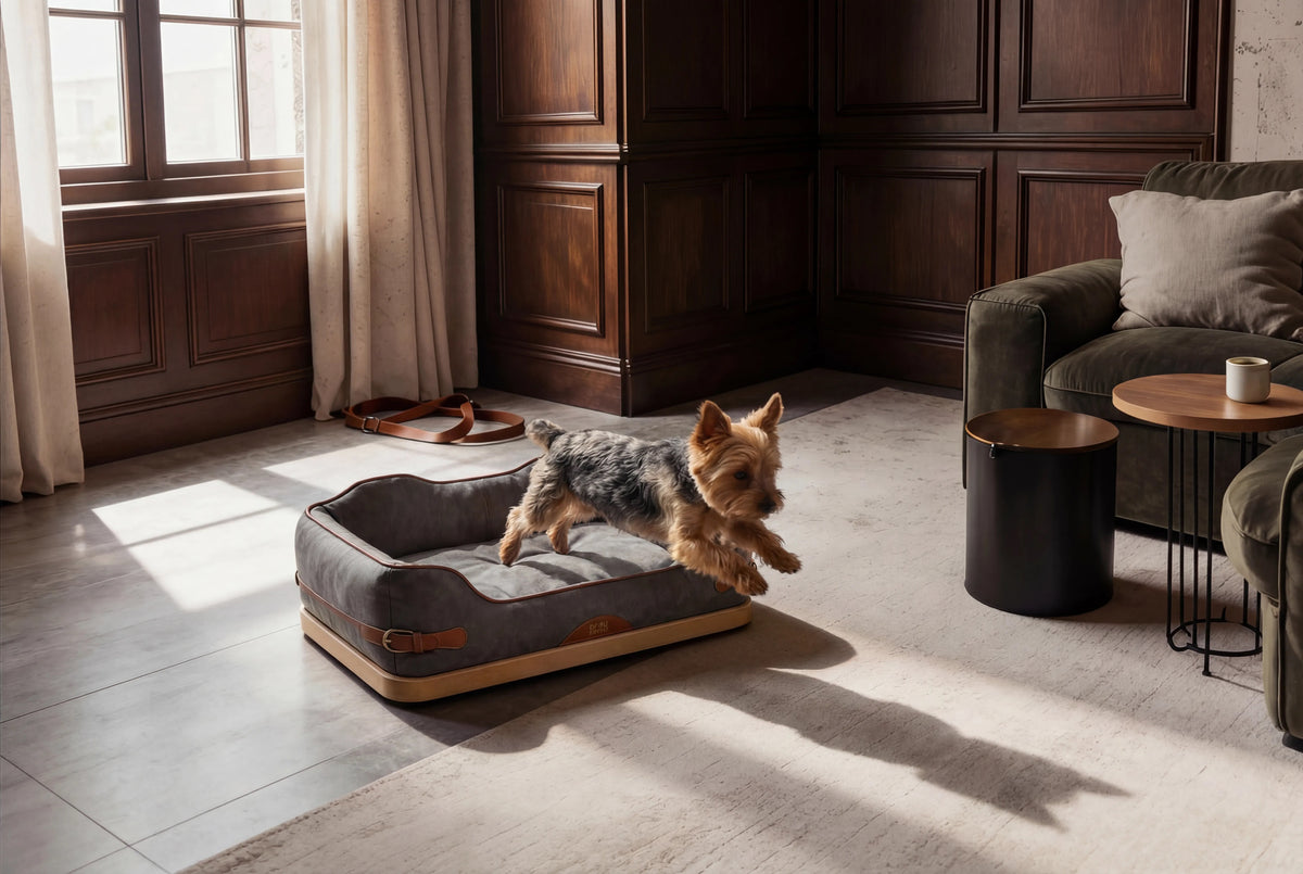 Hundesofa Double Strap Wooden Bed – BRAUBRAU für Hunde & Katzen