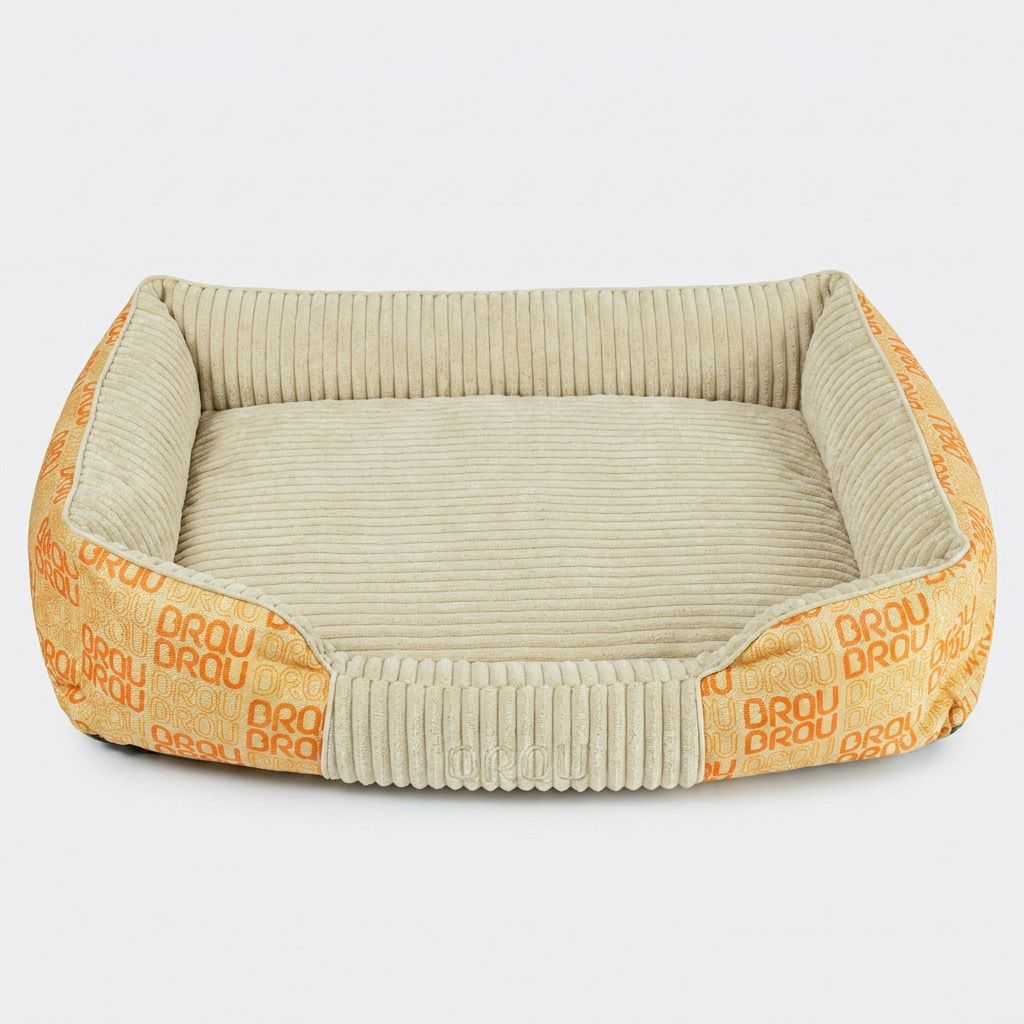 Graues Bett - Orthopädische Seide BRAUBRAU für Haustiere (Hunde und Katzen)