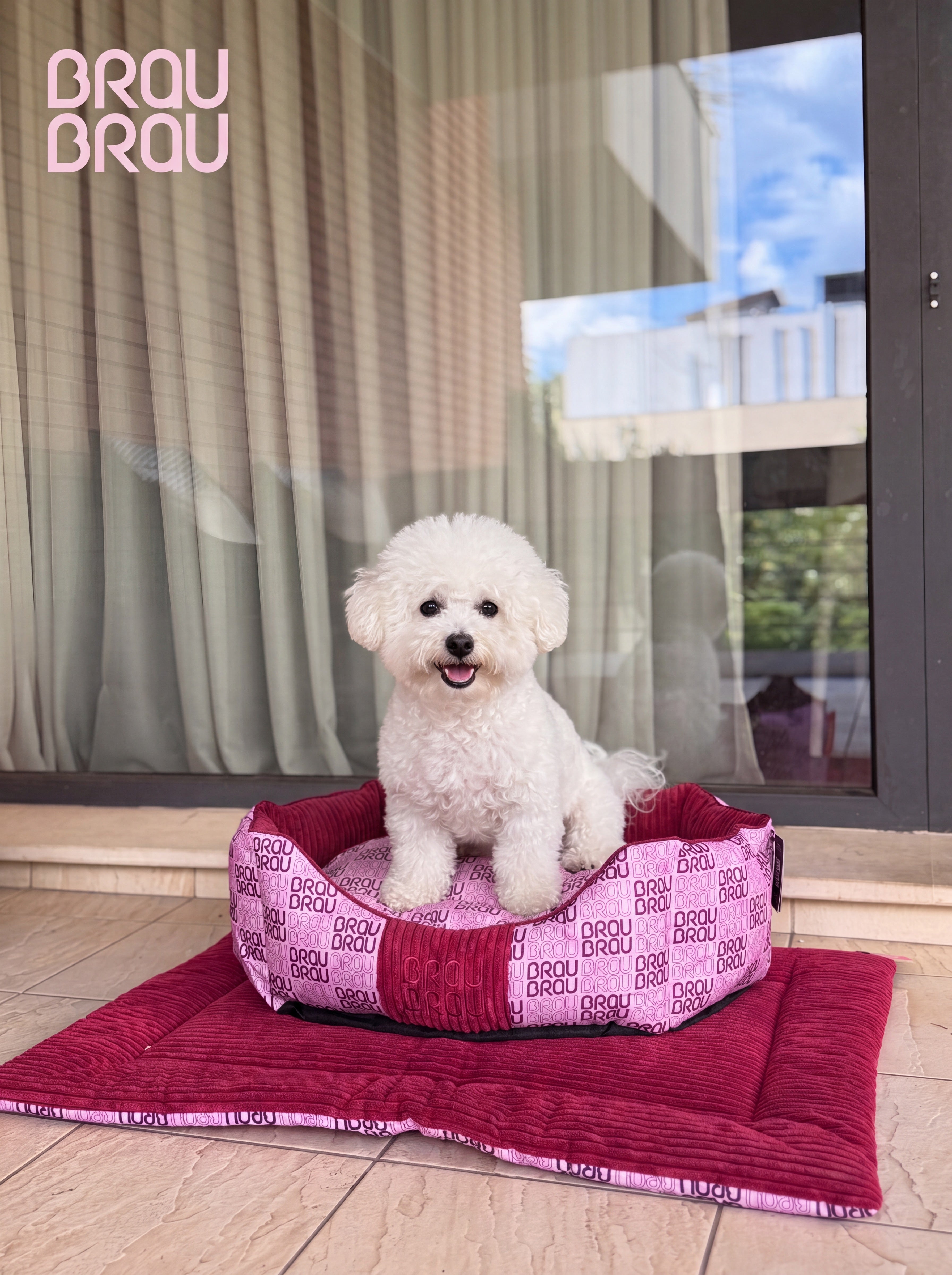 Graues Bett - Orthopädische Seide BRAUBRAU für Haustiere (Hunde und Katzen)